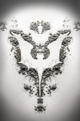 Vampire bat monster symbol illustration as silhouette in dust, a © domagoj8888