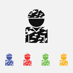 Soldier vector icon. illustration for web and mobile design. Flat style.
