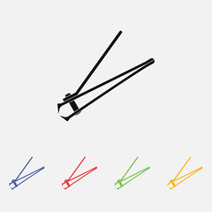 stainless steel nail clipper vector illustration. Flat style. Simple icon.