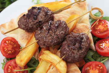 Kofta kebab, minced meat skewer