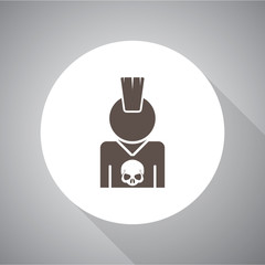 Punk vector icon flat style for web and mobile