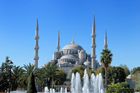 View of Sultan Ahmed Mosque the Blue Mosque, Istanbul Turkey