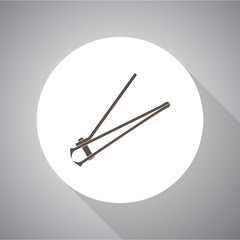 stainless steel nail clipper vector illustration. Flat style. Simple icon.