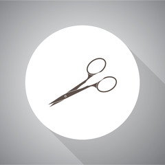 Nail scissors vector icon. Flat style