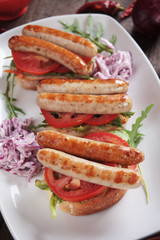Grilled sausage sandwich