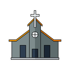 Church Vector illustration. Religion icon. Silhouette. Flat style.