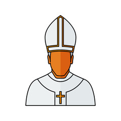 pope Vector illustration. Religion icon. Silhouette. Flat style.