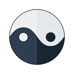 yin yang Vector illustration. Religion icon. Silhouette. Flat style.