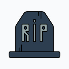 Cartoon grave flat design. Vector illustration, halloween.