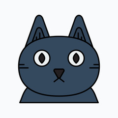 Black cat isolated. Halloween vector illustration