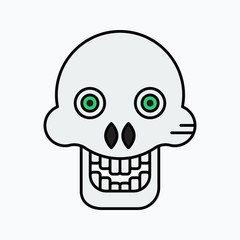 Illustration of a Halloween Skull. Vector icon
