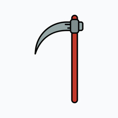 scythe icon vector. Halloween illustration