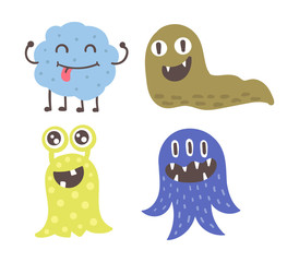 Cute monsters vector character.