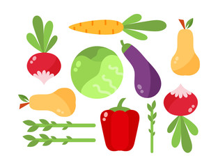 Vegetables vector set.