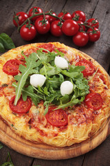 Italian spaghetti pizza