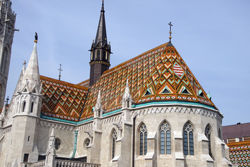 Ceramic tiles on roof of Matthias churc