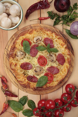 Italian spaghetti pizza