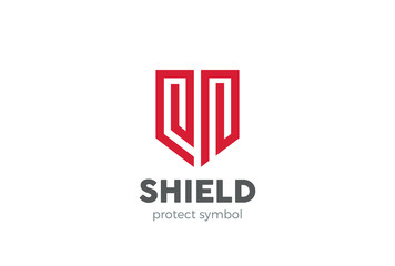 Fototapeta premium Shield Logo design vector. Law Legal security guard Lawyer icon