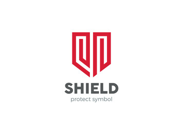 Shield Logo design vector. Law Legal security guard Lawyer icon