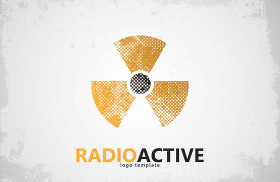 Nuclear logo. Radioactive logo design. Radiation symbol