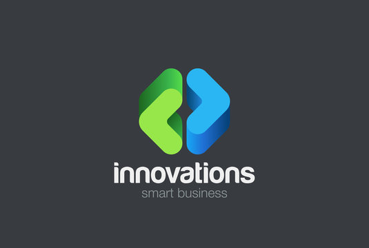 Brackets Logo abstract Business design vector. Web Logotype icon