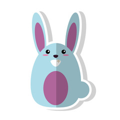 Rabbit cartoon icon. Animal kawaii and character theme. Isolated design. Vector illustration