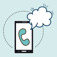 smartphone telephone cloud speak vector illustration eps 10