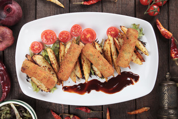 Breaded veggie sticks