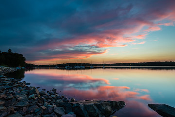 Sunset reflection over water _9