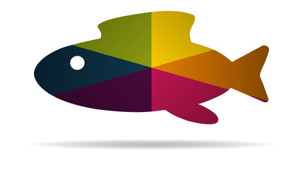 abstract fish multicolor icon vector