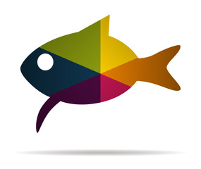 fish multicolor icon vector