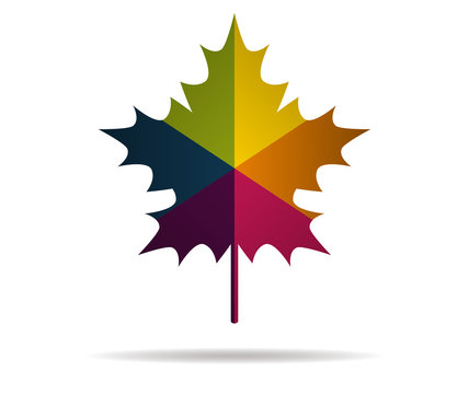 leaf multicolor icon vector