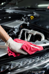 Fototapeta na wymiar Car detailing series : Cleaning car engine