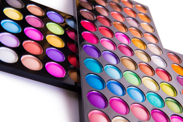 Set of colourful shadow for make-up isolated on white