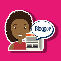 woman cartoon blogger web vector illustration eps 10