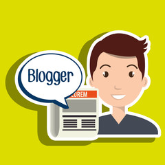 man cartoon blogger web vector illustration eps 10