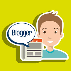 man cartoon blogger web vector illustration eps 10