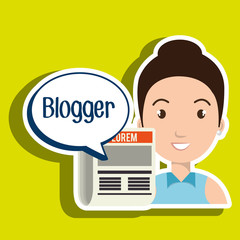 woman cartoon blogger web vector illustration eps 10