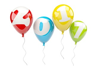Colored balloons with 2017 New Year sign
