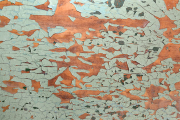 Fototapeta premium Old peeling plaster texture on wooden wall background
