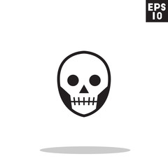 Fototapeta premium Skull monster face for halloween icon in trendy flat style isolated on grey background. Id card symbol for your design, logo, UI. Vector illustration, EPS10. Colored.