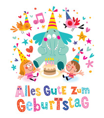 Alles Gute zum Geburtstag Deutsch German Happy birthday greeting card