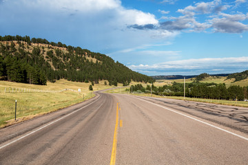 A road in eastern Wyoming on a summer afternoon. 