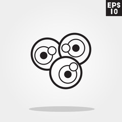 Eyeball halloween icon in trendy flat style isolated on grey background. Id card symbol for your design, logo, UI. Vector illustration, EPS10.