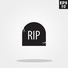 Gravestone halloween icon in trendy flat style isolated on grey background. Id card symbol for your design, logo, UI. Vector illustration, EPS10.