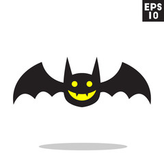 Bat halloween icon in trendy flat style isolated on grey background. Id card symbol for your design, logo, UI. Vector illustration, EPS10. Colored.