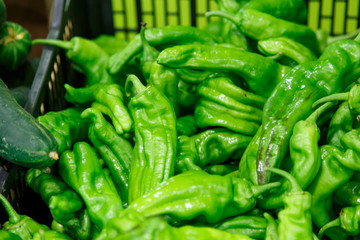 Group of green peppers