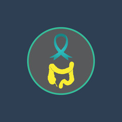 Colon Cancer logo vector icon design template