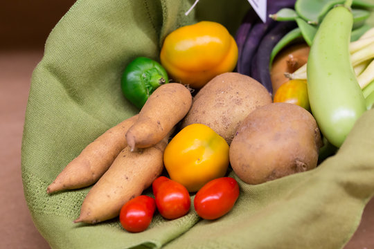 Close Up of Fall Fresh Vegetables in Basket