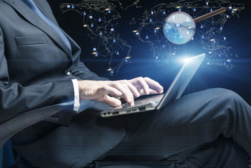 Social networks and online interactions concept